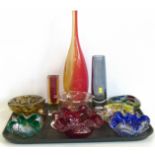 Collection of glass ware to include Murano Tutti Fruity bowl and other Murano pieces, Martin Yeats