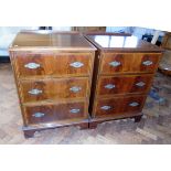 Pair of 19th century mahogany three drawer chest. We are unable to do condition reports on our