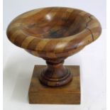 Scottish Laburnum and holly treen tazza 25cm diameter We are unable to do condition reports on our