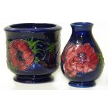 Moorcroft anemone pattern vase and jardinière We are unable to do condition reports on our Interiors