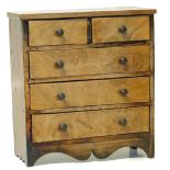Victorian walnut 'apprentice piece' chest of drawers. We are unable to do condition reports on our