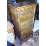 Early 20th century oak seven drawer wellington type chest. We are unable to do condition reports