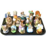 Fourteen Beswick Beatrix Potter figures, all with brown marks. (chips to Peter Rabbit, Apply
