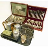 Collection of Silver plated ware, to include two canteens of cutlery, various other loose unusued