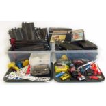 Large quantity of Scalextric track and accessories and car. We are unable to do condition reports on