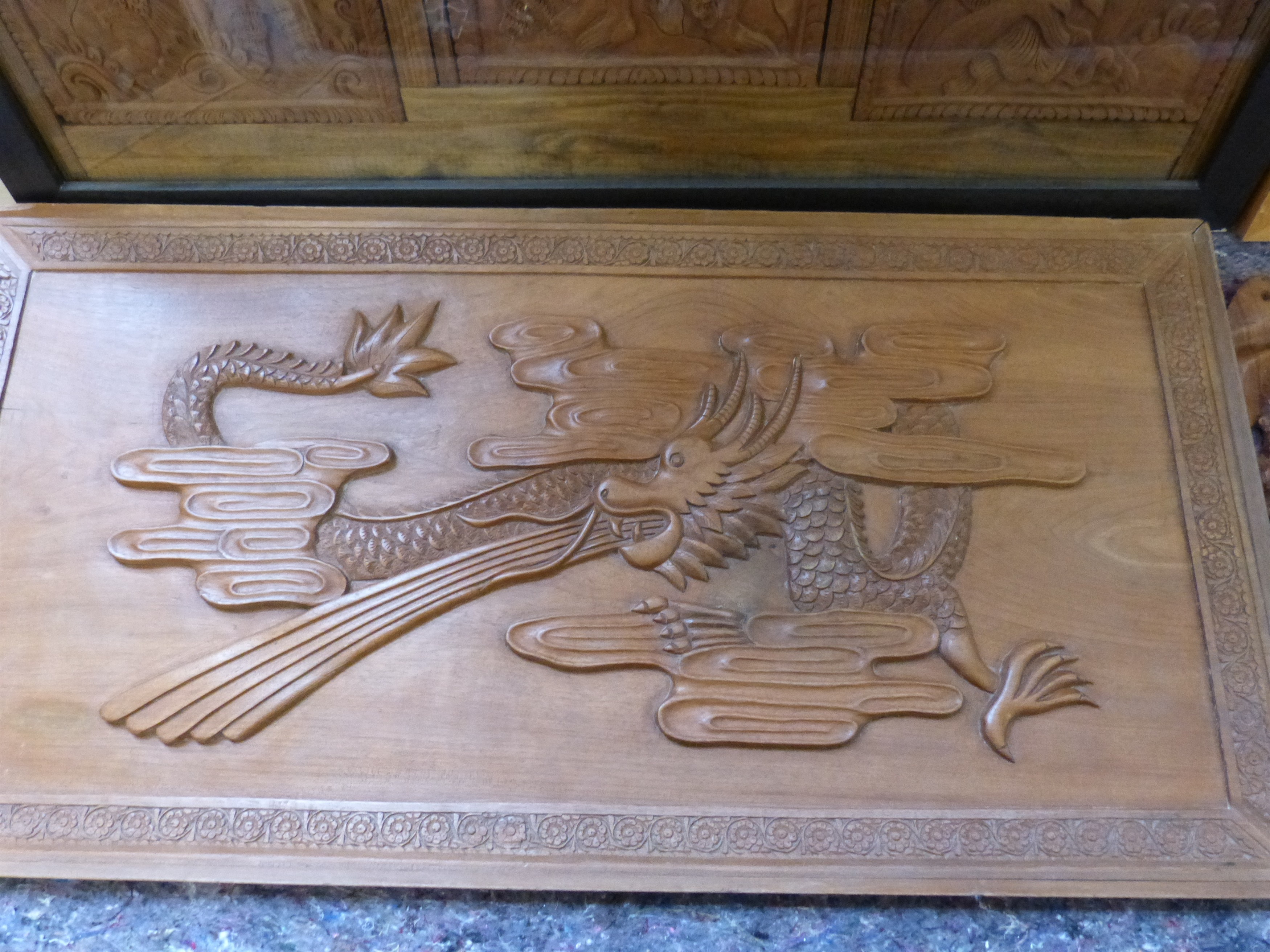 six various carved Asian/ Oriental panels We are unable to do condition reports on our Interiors - Image 2 of 3