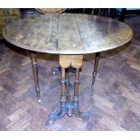 Victorian walnut Sutherland table 88cm x 106cm fully opened. We are unable to do condition reports