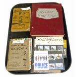 Everest stamp album, a quantity of F.D.C.S, "Scouting For Boys", "How To Run Wolf Cubs" books, "
