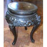 19th century Chinese hardwood jardinier stand. We are unable to do condition reports on our