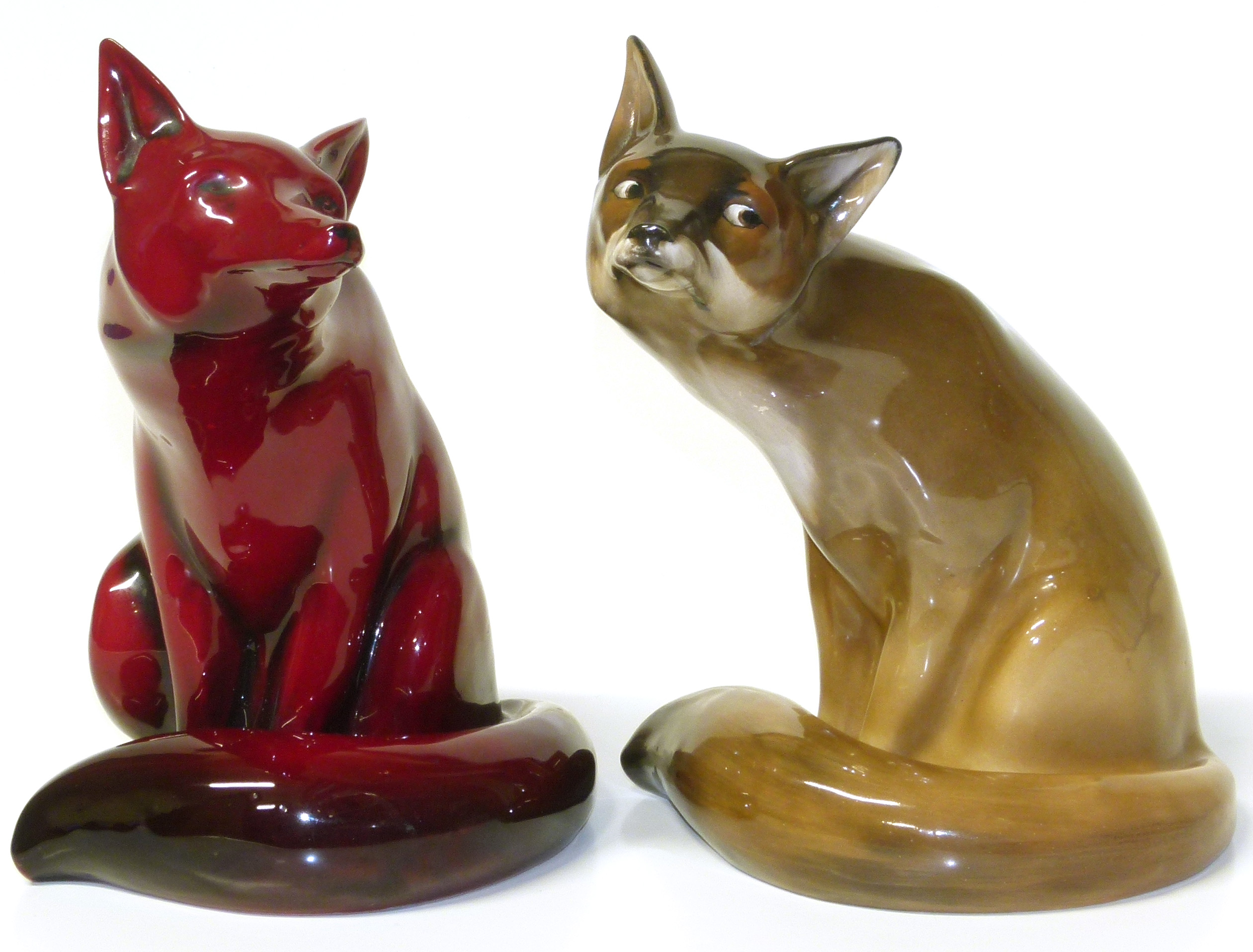 Royal Doulton flambe fox and one other HN.130 in natural colours (2) We are unable to do condition