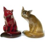 Royal Doulton flambe fox and one other HN.130 in natural colours (2) We are unable to do condition
