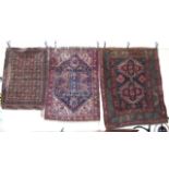 Three Persian style rugs. We are unable to do condition reports on our Interiors Sale