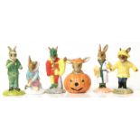 Royal Doulton Bunnykins "Halloween", "Bathtime", "Minstrel", "Rainy Day", "Stop Watch" and "Girl