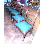 5 Regency mahogany rope back dining chairs (1 carver) We are unable to do condition reports on our