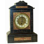 Edwardian mantle clock with an 8-day movement, slate clock We are unable to do condition reports