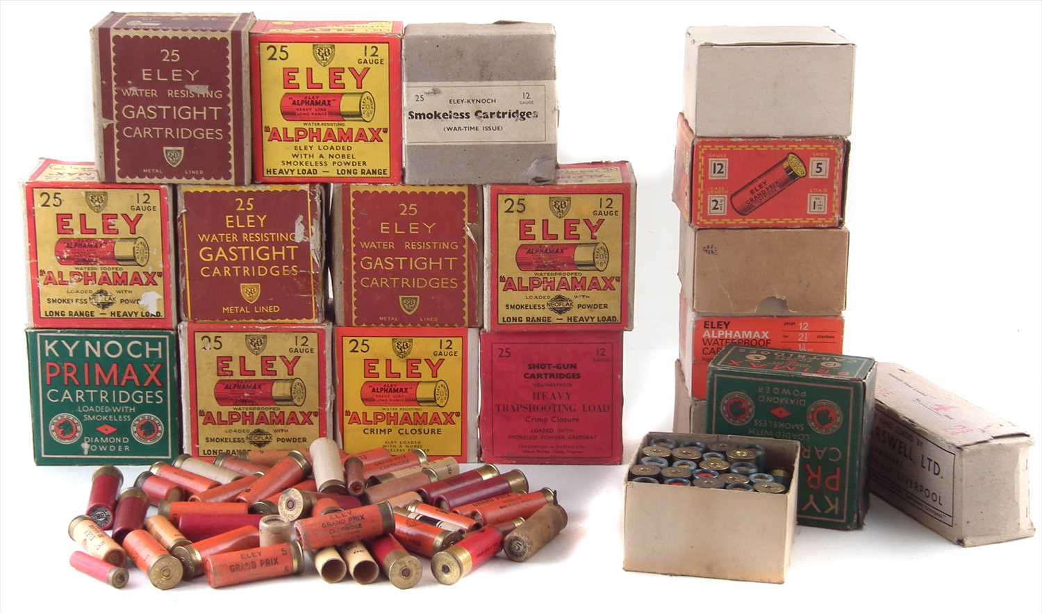 A collection of vintage shotgun ammunition