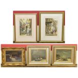 Quantity of assorted framed artworks to include two oil paintings by Brugman, Dutch Winter scenes,