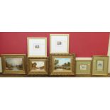 Quantity of framed artworks to include oil paintings by P. Groen, two etchings by Tessa Marsh, two