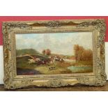 English School, 19th century, Hunting scene, oil. We are unable to do condition reports for this