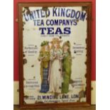 Enamelled sign United Kingdom Tea Company's Teas, 92cm x 61cm. We are unable to do condition reports