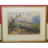 Style of M.B. Foster, Rural scene with figures and sheep, watercolour. We are unable to do condition