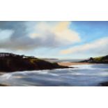 Michael Ashcroft, "A Break in the Clouds - Bigbury on Sea, Devon", oil.