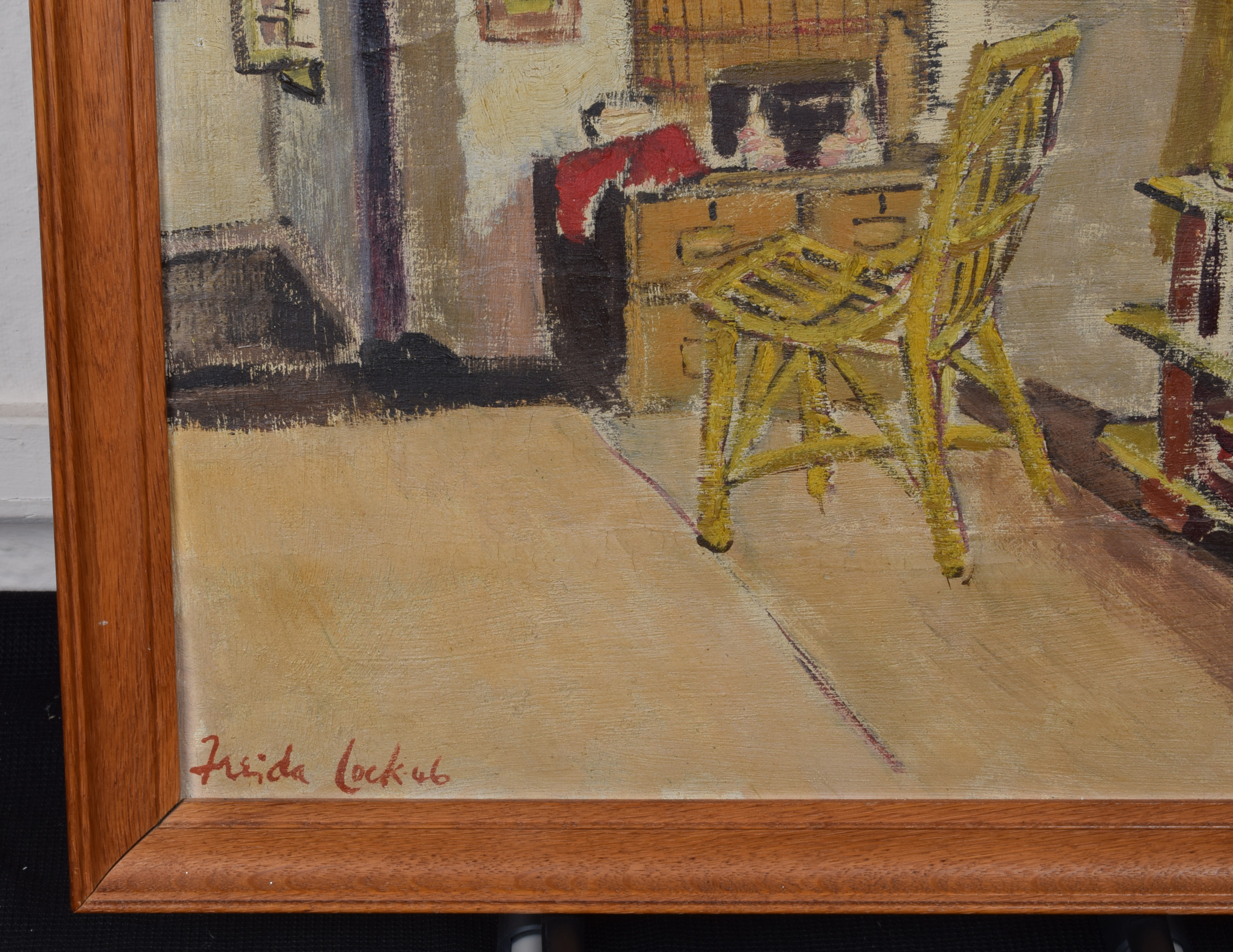 Freida Lock, Interior scene, oil. - Image 5 of 6