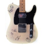 Fender telecaster signed by Aziz Ibrahim (Simply Red / Stone Roses) Patrick Eggle, Simon Mcbride,