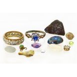 A selection of jewellery to include a diamond band ring, a paste cluster ring and a selection of