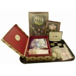 Assortment of British & Foreign coinage and banknotes to include cased Royal Mint Coronation