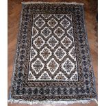 Kurdistan all wool rug made from natural fibres, repeating spider motif, 150cm (54") x 162cm (