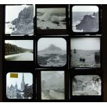 54 black/white magic lantern and show slides, Lanyon Cromleth Lands End, Salisbury Cathedral, Scilly