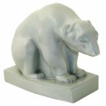 Wedgwood Polar Bear designed by John Skeaping, green glaze, 18cm high. Condition reports are not