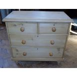 Victorian pine chest of two short and three long drawers. Condition reports are not available for