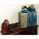 Three "Cheney" vanity cases, "Titan" briefcase20, one other case and a quantity of hats and bag.