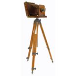 Bausch and Lomb Automat mahogany 3.5" x 5.5" plate camera with tripod 5th March interiors sale.
