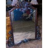 Hardwood Rococo style wall mirror 122cms high Condition reports are not available for our