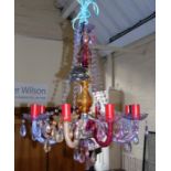 Coloured acrylic and glass branch chandelier 55cm high Condition reports are not available for our