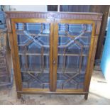 Edwardian mahogany two-door astragal glazed display cabinet. Condition reports are not available for