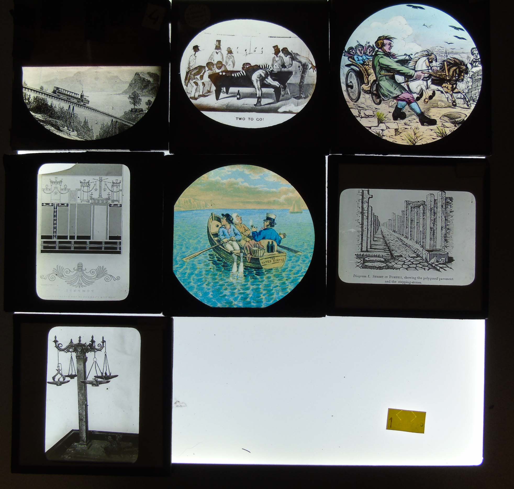 40 black/white and coloured magic lantern slide to include uniforms of Japanese army "A Gold