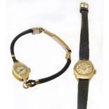 Two 9ct gold cased ladies wristwatches, to include a Bentina and one other (2). Condition reports