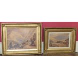 Two 19th century framed watercolours of continental mountain scenes Condition reports are not