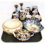 Collection of 19th century Gaudy Welsh, Staffordshire Tobys and other ceramics. Condition reports