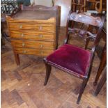 George mahogany night chest of four graduated drawers and 19th century single dining chair.