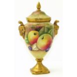 Coalport vase monogrammed AB painted with fruit. Condition reports are not available for our