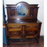 1930's stained oak mirror back sideboard Condition reports are not available for our Interiors Sale