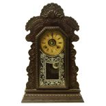 American mantel clock, 57cm (23") high. Condition reports are not available for our Interiors Sale