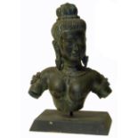 A 20th century Thai female bronze bust Condition reports are not available for our Interiors Sale