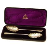 A pair of silver berry spoons Condition reports are not available for our Interiors Sale