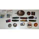 Various badges to include L.B & S.C.R loco Department, London Midland and Scottish Railway Co., N.